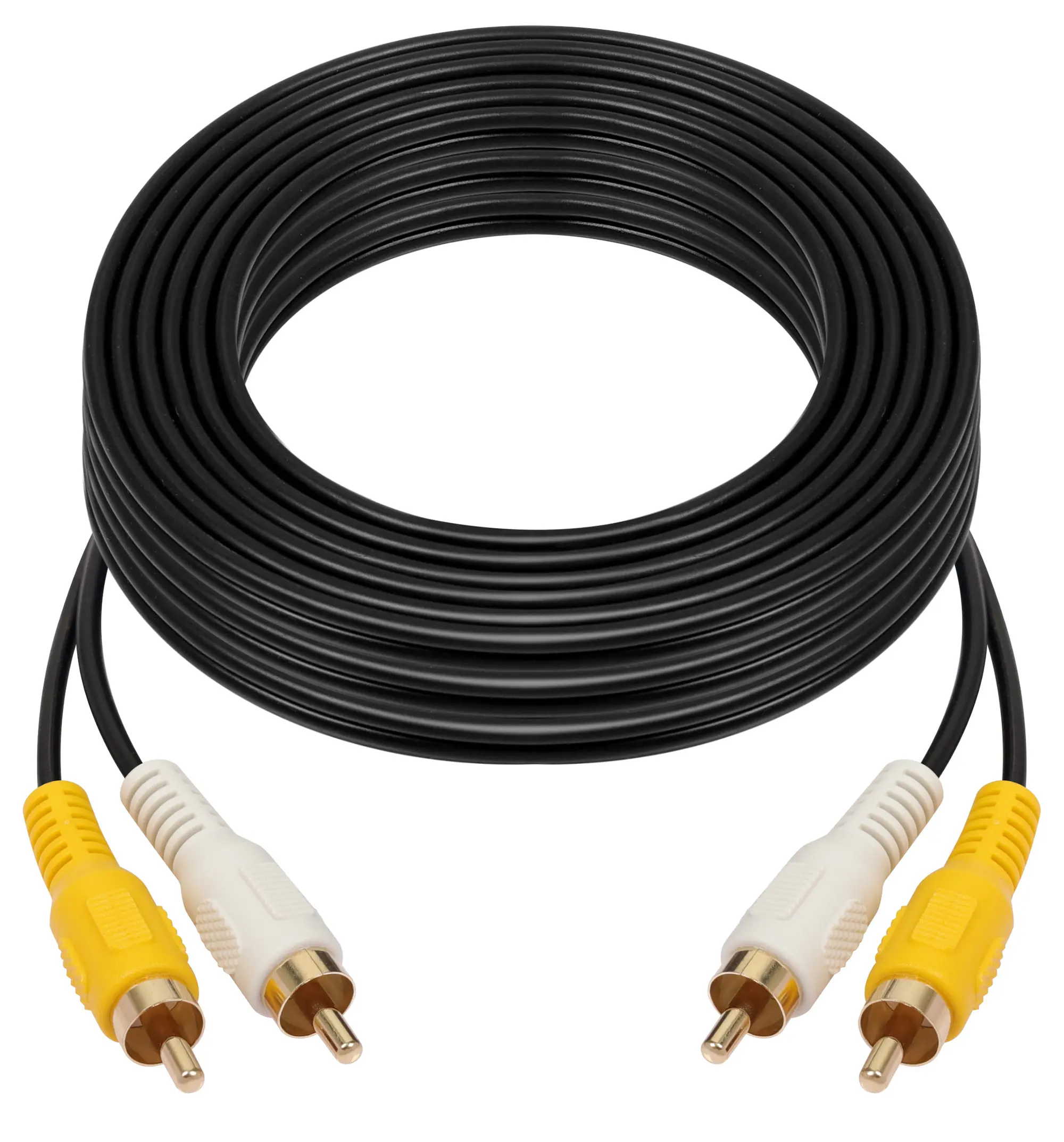 Cable de extensión RCA Audio Video macho a macho, adecuado para sistemas de monitoreo de vehículos, sistemas CCTV y equipos audiovisuales