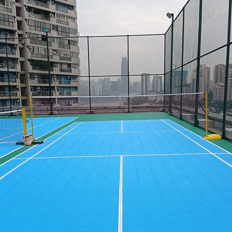 Pemasangan mudah profesional ditahan lembut Interlock PP tenis Court lantai olahraga