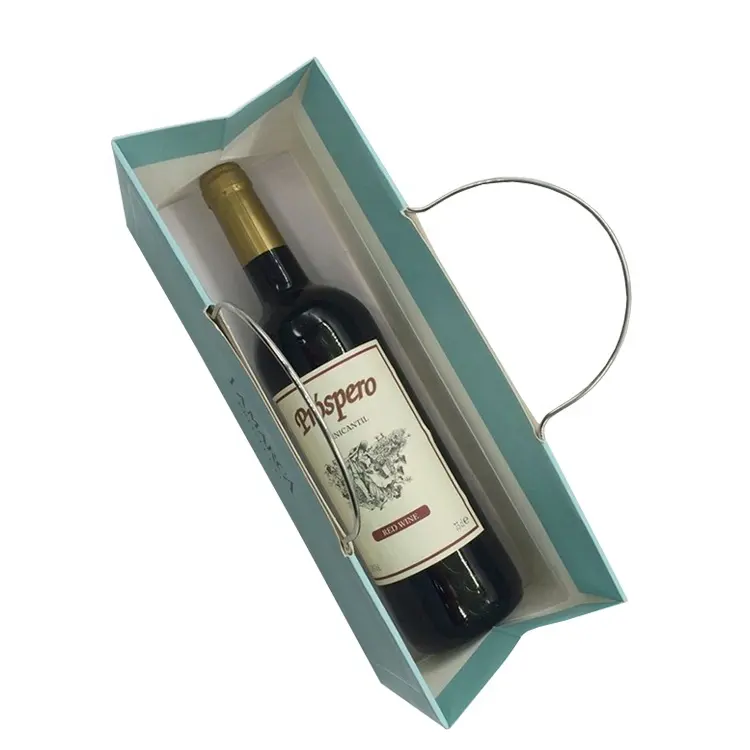 Kemasan kertas hadiah anggur merah kardus seni kerajinan sublimasi kemasan dapat dipakai ulang cetak Logo kustom ramah lingkungan dengan pegangan