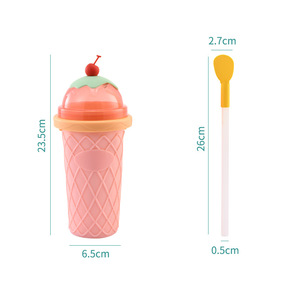 Yeni tasarım DIY çift katmanlı silikon yaz tutam soğuk içecek bardakları özel kullanımlık buzlu içecek bardakları kapak ve saman ile - Product Image 4