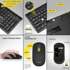 Conjunto de teclado y ratón para gaming, mouse y Teclado sensible al usb, venta al por mayor