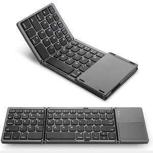 Android WindowsおよびスマートフォンIOSIpad用のスマートミニサイズ充電式ワイヤレスBT折りたたみ式キーボード - Product Image 2