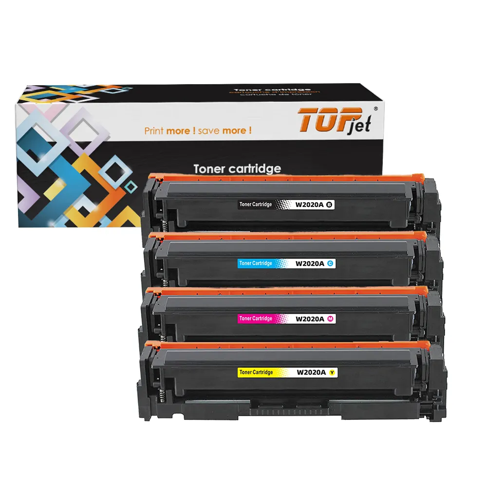 Topjet โรงงานผู้ผลิต 414A 415A 416A W2020A W2030A W2040A ตลับหมึกสีสําหรับ HP LaserJet M479fdw เครื่องพิมพ์