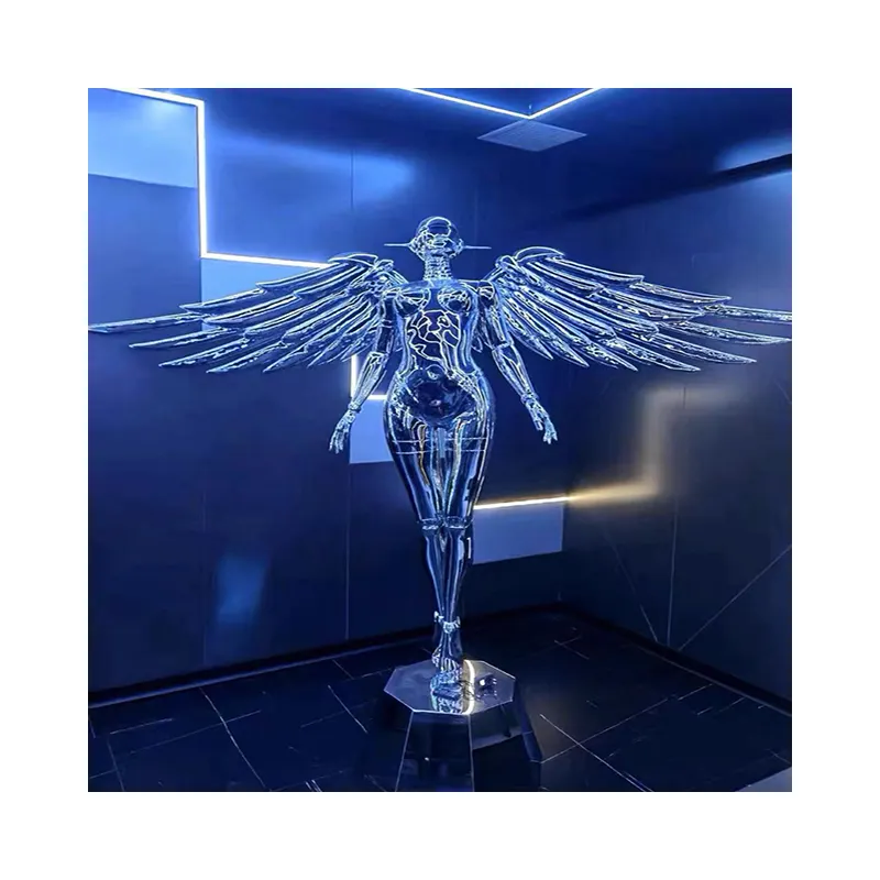 Venda quente alta sexy mulher metal estátua escultura bar decoração sexy robô sorayama para venda