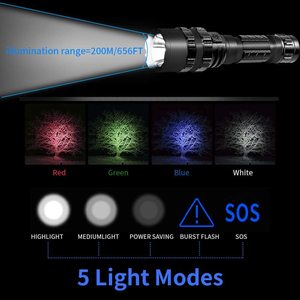 Linterna táctica pequeña de alto Lumen, luz recargable por USB, 5 modos, para caza, venta al por mayor - Product Image 4