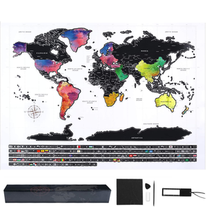 Custom Design Colorful Gold Foil Black Big World <strong>Map</strong> (23.4&quot; X 16.5&quot;) Travel Tracker World Scratch off <strong>Map</strong> with Frame - Product Image 6