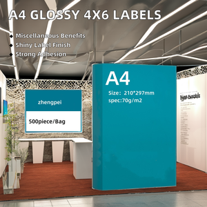 A4自己接着性スクエアラベル光沢表面バーコード付き展示用無料サンプル - Product Image 3