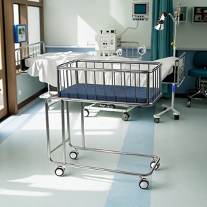 SUS304 thép không gỉ y tế Giường cũi trẻ em với giả da mềm có thể gập lại thiết kế nội thất bệnh viện bền cho sử dụng thương mại - Product Image 3