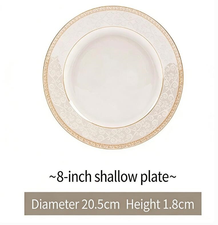 Assiette dorée de 8 pouces