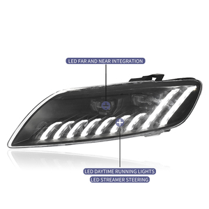 Juaudi AUDI Q7 2006-2015 Q7 için LED far farlar LED DRL hareketli sinyal lambaları LED Lens projektör - Product Image 5