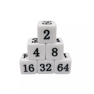 Trò chơi xúc xắc 6 mặt 16mm tròn nhiều xúc xắc Acrylic xúc xắc khắc 2, 4, 8, 16, 32, 64 - Product Image 6