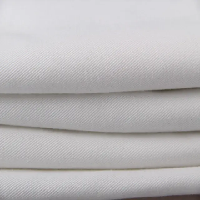Camisa de tecido liso tecido personalizado, sarja branca tecido de poliéster 65/35, uniforme escolar, tecido