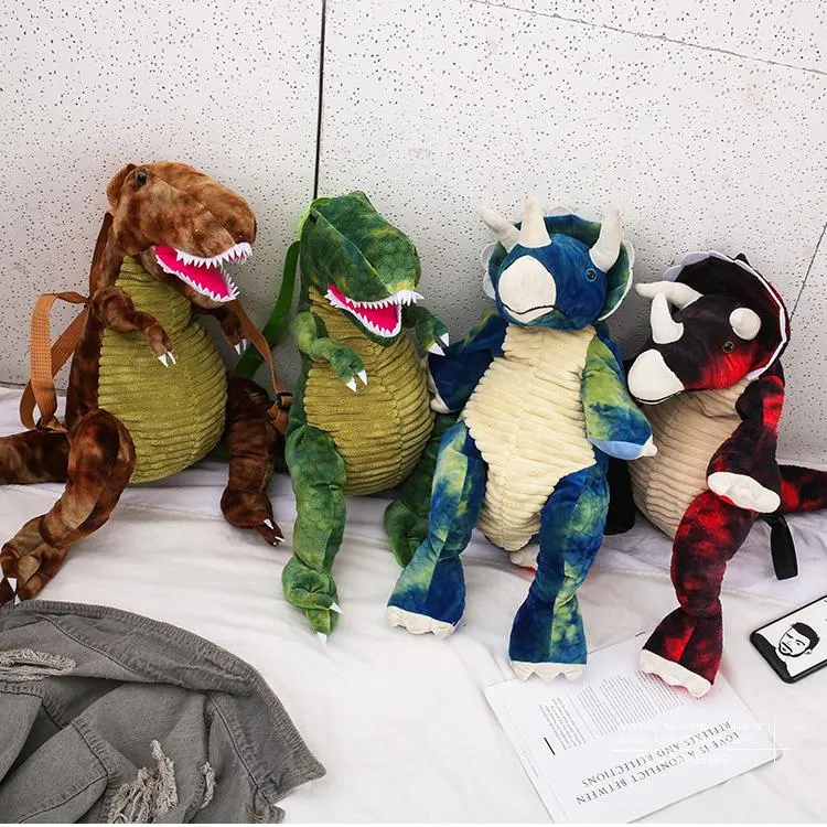 Mochila de pelúcia do dragão do dinossauro, zd, tiranossauro, mochila escolar de brinquedos, desenhos animados, pelúcia
