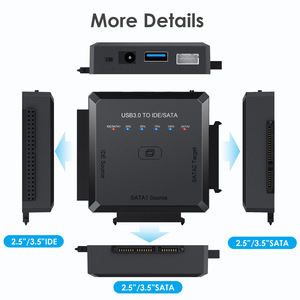 USB3.0 IDE/SATA dönüştürücü için tek tıklama yedekleme ile 2.5/3.5 sabit diskler 3A hızlı şarj örgülü koruyucu PVC ceket - Product Image 1