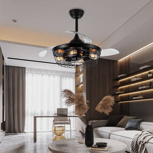 Modern tasarım dekoratif yatak odası fantezi Vintage uzaktan kumanda Led ışıklı tavan fanı - Product Image 4