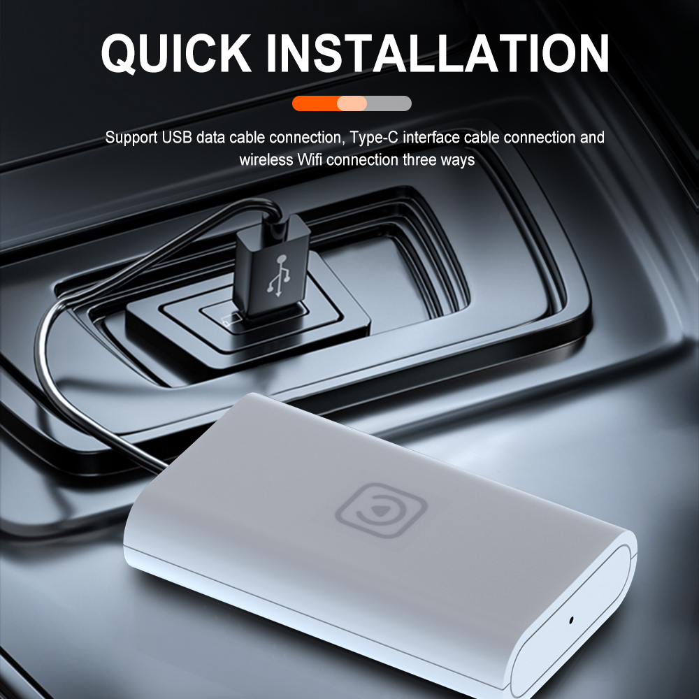 Podofo Original Car Wired CarPlay To Wireless CarPlay AI Box External Module White Original Car System Upgrade Voice Control