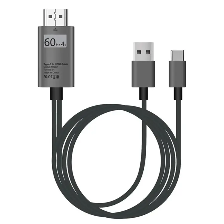 USB tipo C 3.1 para HDTV cabo adaptador 4K @ 30HZ USB C conversor com porta de alimentação USB para Samsung Galaxy S8 S9 Huawei Companheiro 10