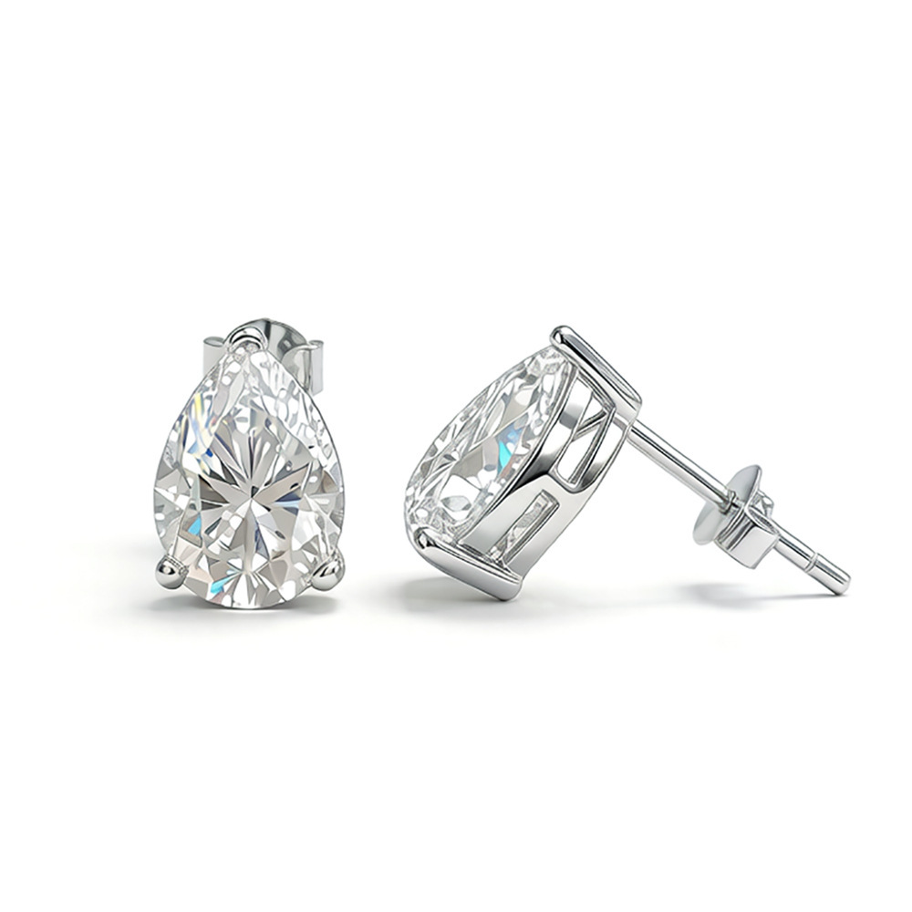 Diamante mozambico in oro bianco da 2 carati 7x10 mm