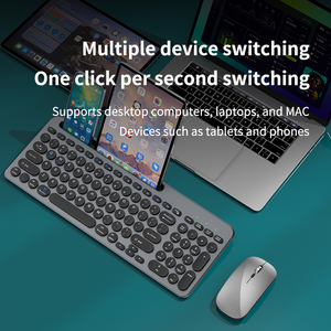 Combo de teclado y ratón inalámbricos de 2,4G Compatibilidad de varios sistemas de tres modos Juego de ratón de teclado Bluetooth Teclados recargables
