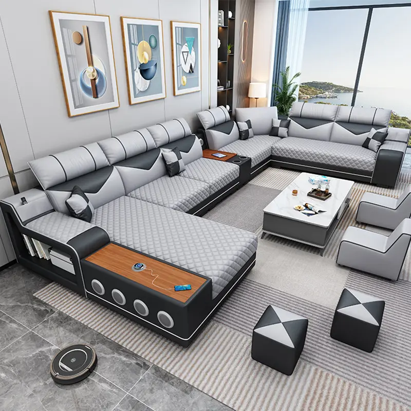 MOYI modernos sofá para el hogar conjunto de lujo sofá de diseño para el hogar sala de estar cuero moderno conjunto de muebles seccionales sofás de sala de estar