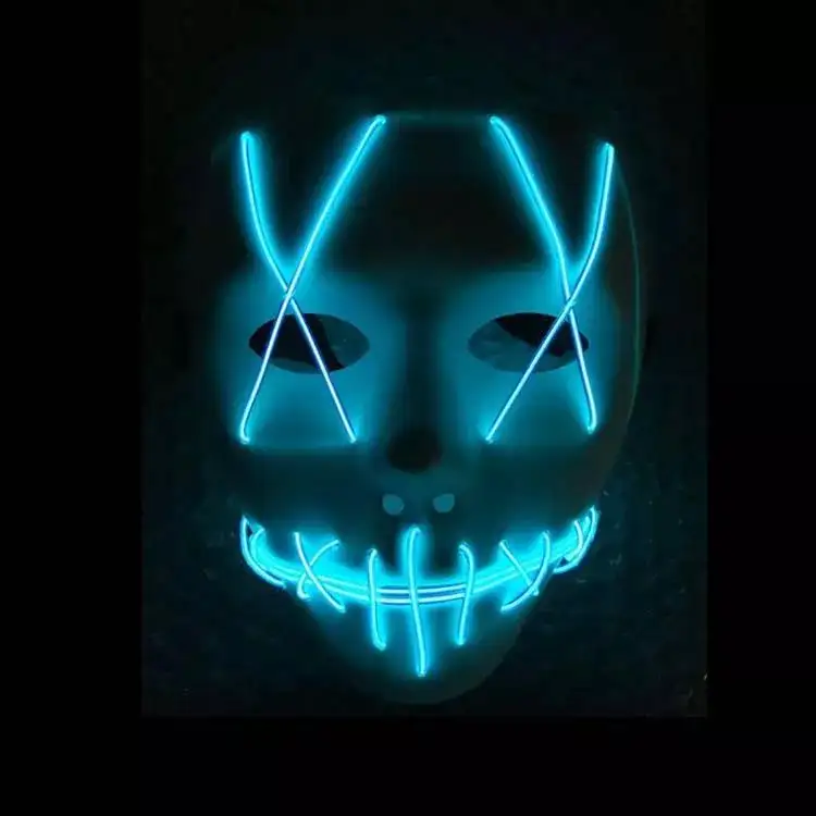 Mascarilla de cosplay con luz LED para Halloween, máscara parpadeante para fiesta de disfraces