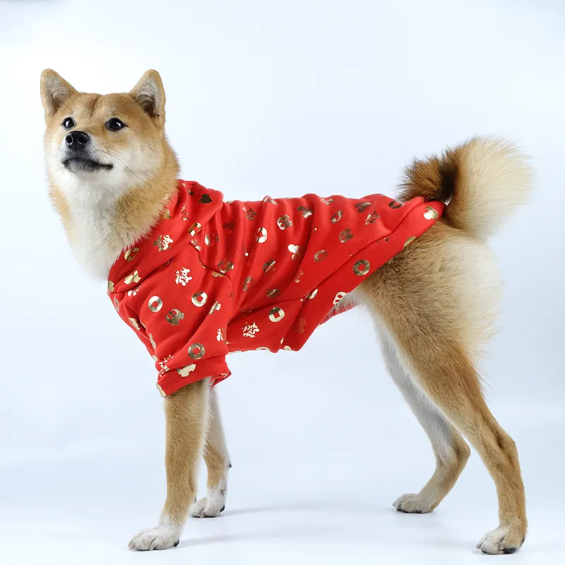 חם מכירה השנה חדשה לחיות מחמד בגדים מעיל חורף מותאם אישית בגדים מעיל כלב
