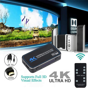 UHD 4K <strong>4</strong> <strong>Input</strong> <strong>1</strong> <strong>Output</strong> 2.0 Switch 4x1 <strong>Switcher</strong> Box Audio Extractor With ARC IR Control HDCP 2.2 For TV PS5