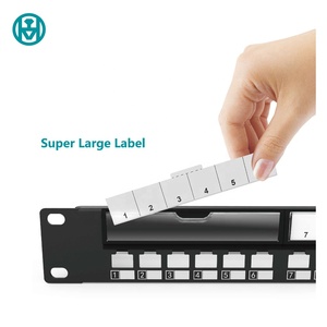 Enmane Cat5E Cat 6 Cat 6 A 1U Panel de conexión modular Rj45 con etiqueta grande blindada con gestión de cables - Product Image 2
