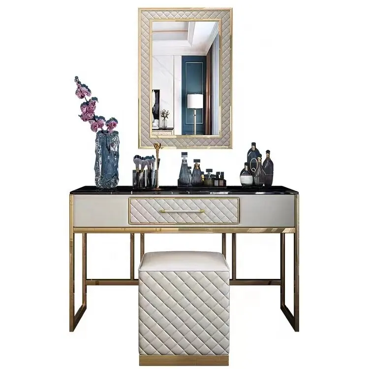 Modern Italianate dresser dressing table with mirror and drawers Bedroom Furniture