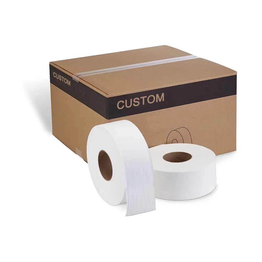 OEM 12 rouleau géant commercial écologique de papier toilette 2 plis rouleau de papier toilette jumbo