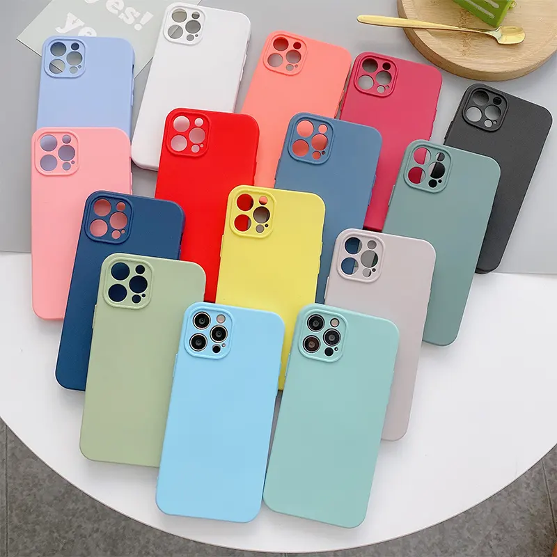 Silicone trường hợp điện thoại cho Apple iPhone 11 12 13 14 15 Pro Max mini 7 8 6S cộng với x XS Max 5 chống sốc trường hợp bìa nhà máy bán buôn