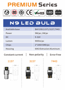 Yeni 7443 N9 serisi LED ışık ampuller beyaz CANBUS hata ücretsiz yedekleme ters ışık için 2057 2357 7528 BAY15D ile uyumlu - Product Image 6