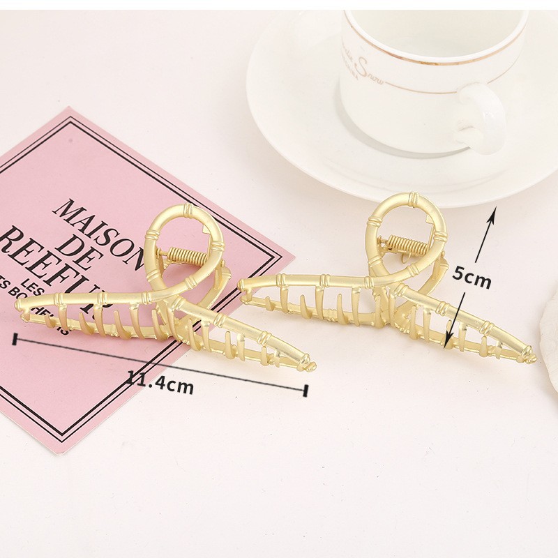 Metal hair clip - matte gold style 7