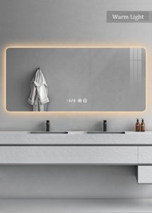 Espejo inteligente LED impermeable con pantalla táctil, pronóstico del tiempo - Product Image 5