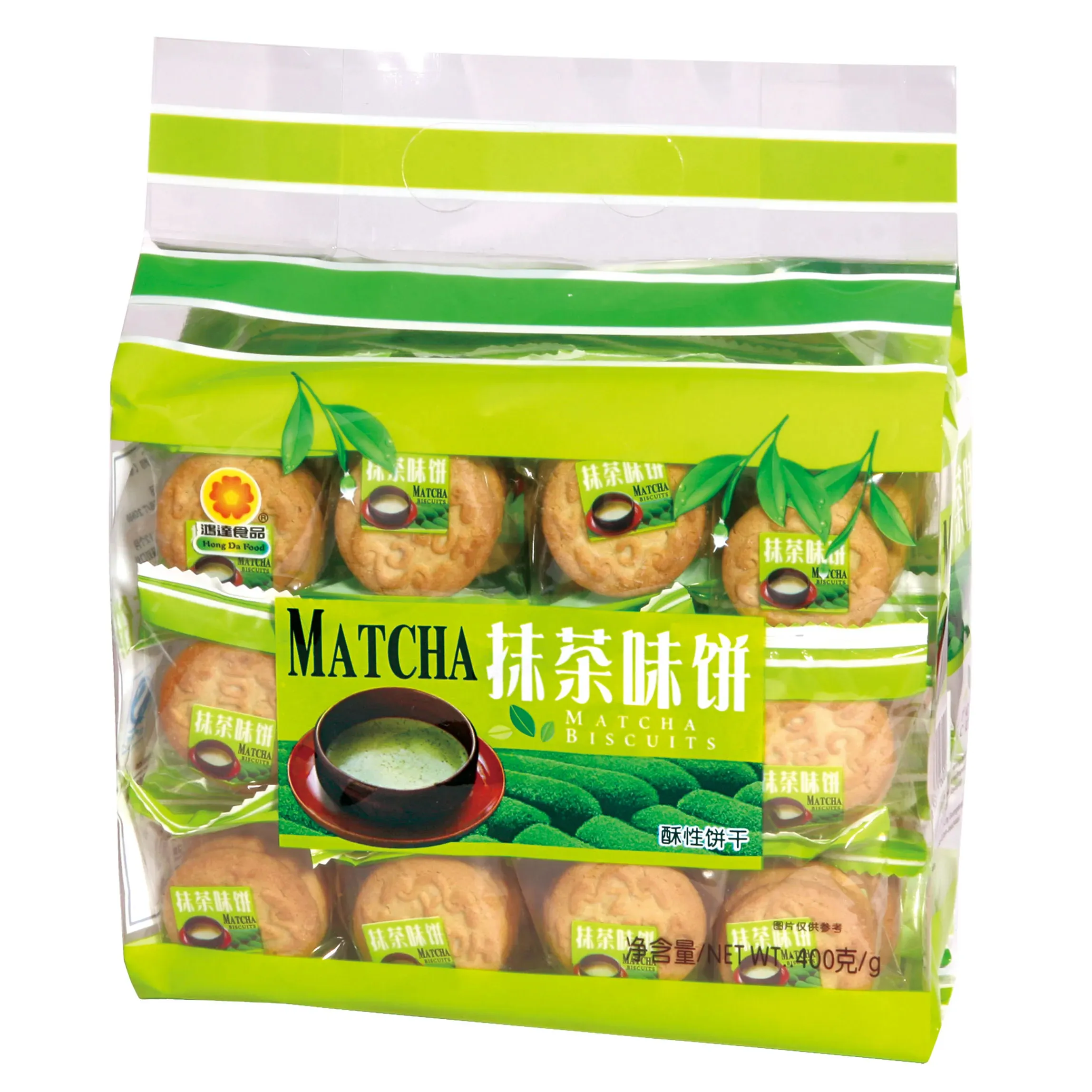 Beliebte Snacks Matcha-Geschmack Plätzchen leckere gesunde ballaststoffreiche fettarme verdauungsfähige zuckerfreie Kekse