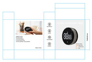 Grande Timer da cucina digitale a LED, Timer per il conto alla rovescia per cucinare con manopola in metallo, Timer magnetico per Volume a 3 livelli - Product Image 6