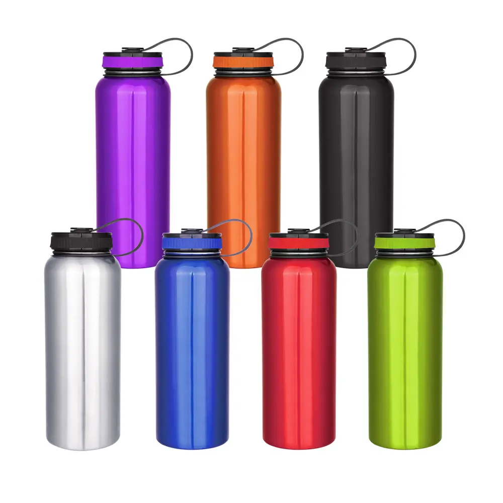 BPA Free 900ML 18/8 in acciaio inox Sport bottiglia di acqua con ampia bocca di apertura per la grande capacità di bere