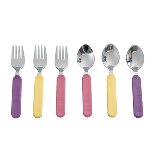 Baby Child Small <strong>PP</strong> Plastic <strong>Handle</strong> Spoon Fork Gift <strong>Flatware</strong> Cutlery Set Manufacture With Custom Pattern for Kid - Product Image 2
