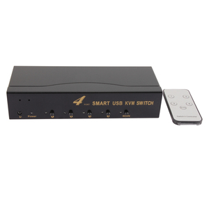 VCOM VGA <strong>KVM</strong> <strong>Switch</strong> 4 Port 1080P with Button Ir Remote Control for Mouse Keyboard HUB Data Monitor Sharing