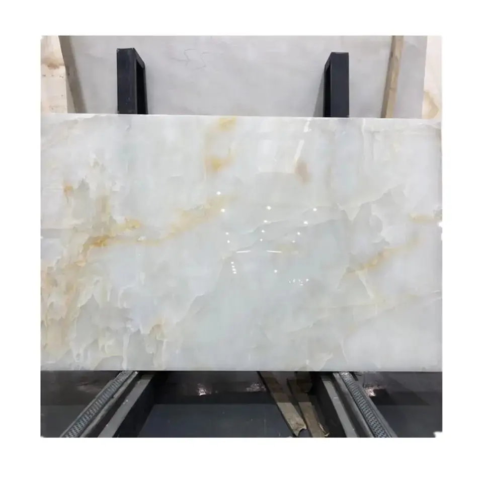 Carreaux de marbre blanc naturel translucide en Onyx pour mur intérieur Vente en gros Personnalisé