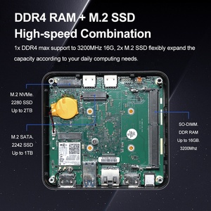 Factory New Black Inter N95 Single <strong>Network</strong> Dual HD Smart Fan Desktop PC Support WIN11 Linux - Product Image 6