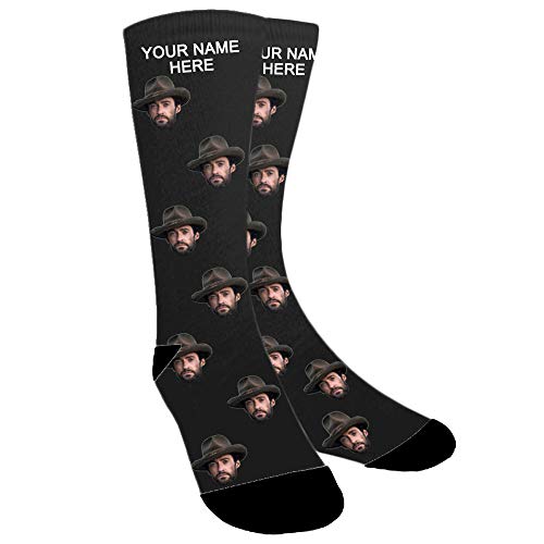 custom print socks crew fashion funky face socks personalized photo design crew socks men women