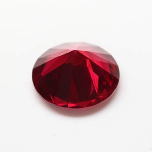 Wuzhou fabbrica rotonda taglio brillante rosso scuro 8 # <span class=keywords><strong>Lab</strong></span> ha creato rubino gemma sfusa per gioielli