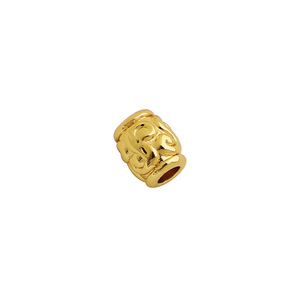 Cuentas de tambor de nube auspiciosas chapadas en oro de 14 quilates y que preservan el color, arroz tallado retro separado, cuerda, material de tejido de cuerda - Product Image 5