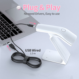 Gtcodestar X-3500 cầm tay 2D Máy quét mã vạch 1D có dây đầu đọc mã vạch USB QR Máy quét mã hàng tồn kho quét mã vạch với đứng - Product Image 4