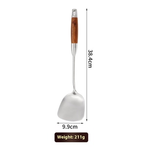 304 Thép Không Gỉ Nhà Bếp Lớn Nấu Ăn Công Cụ Súp Múc Turners Bao Gồm Thìa Chiên Xẻng Khoai Tây Báo Chí Canning-Kim Loại - Product Image 6