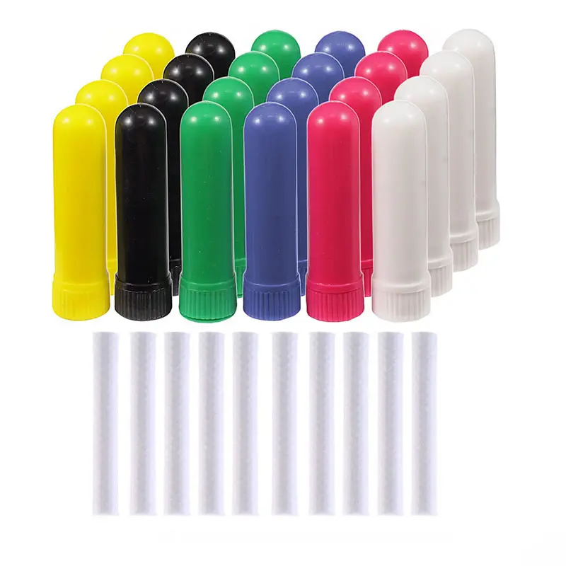 Inhalador de nariz, inhalador nasal de plástico portátil para congestión nasal, inhalador de plástico vacío en blanco