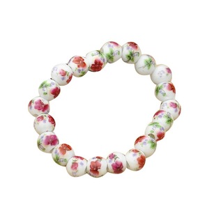 El más nuevo diseño de patrón de flores de cerámica de varios colores pulsera de cuentas de cuerda elástica hecha a mano - Product Image 6