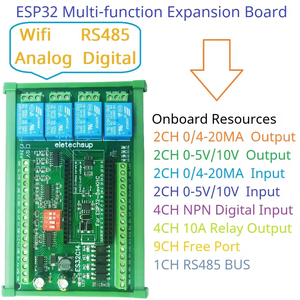 RS485 2AO 2AI 4DI 4DO ESP32 Multifunktions-Erweiterungs karte Modbus Wifi-Relais modul für WEB MQTT Http - Product Image 6