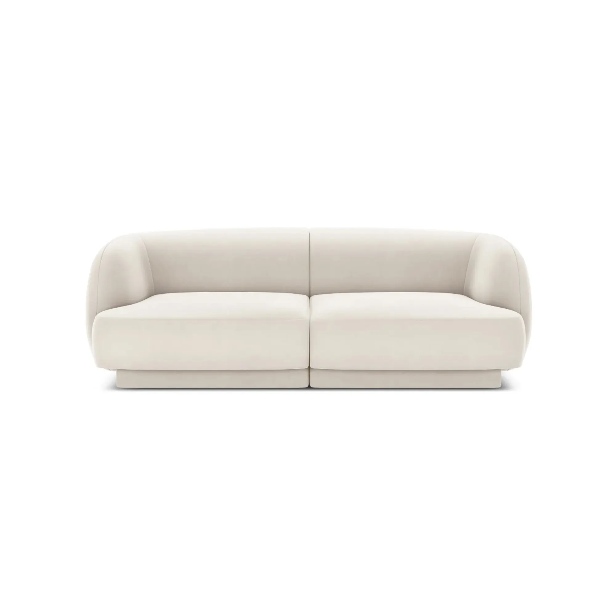 3 Seater White Fabric Sofa Living Room Furniture